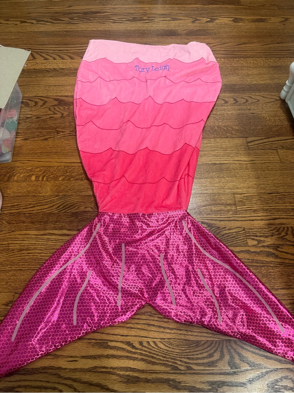 Tory Leigh Pink Gradient Mermaid Tail Blanket